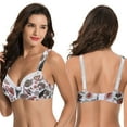 thumbnail image 6 of Curve Muse Women's Plus Size Underwired Unlined Balconette Cotton Bra-3Pack-White Print,Dark Gray,Cream-34B, 6 of 7