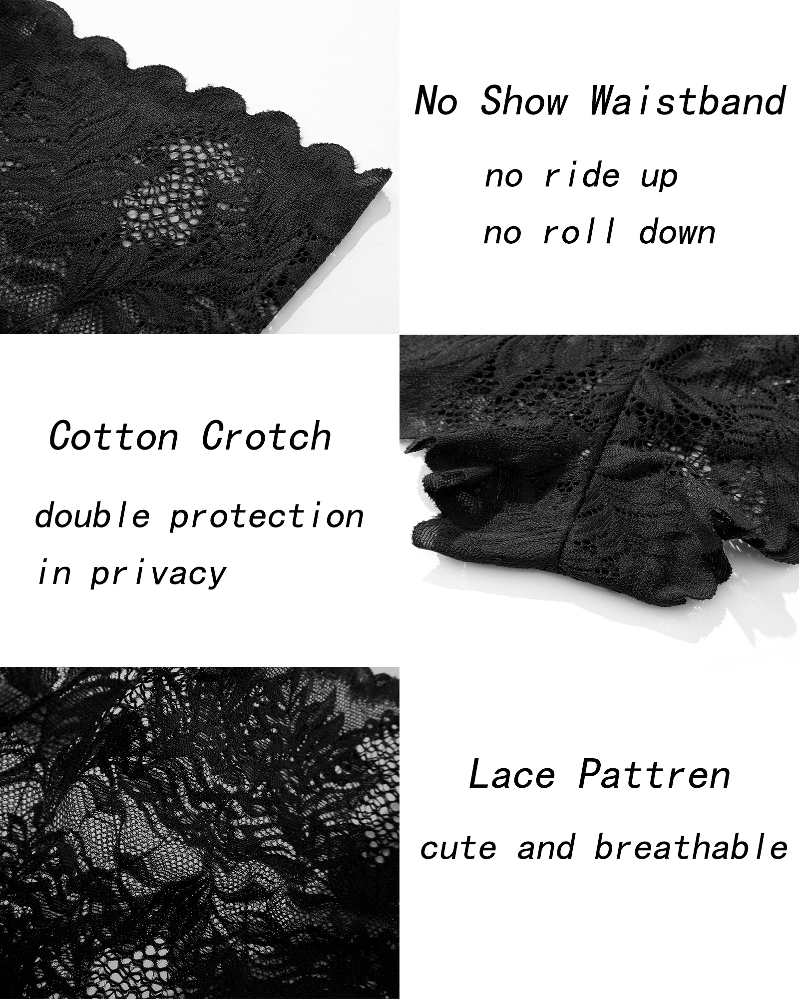 Finetoo Women's Lace Briefs with Embroidery Floral, 6-Pack photo 4
