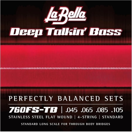LaBella 760FS-TB Deep Talkin' Bass Flatwound Bass Strings, String-Thru-Body