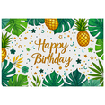 thumbnail image 2 of Tropical Leaf Pineapple Themed Happy Birthday Banner Background Backdrop Party Decoration Photography Props Birthday Party Decorations, 2 of 6