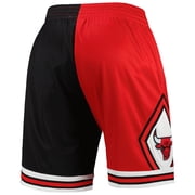 Mens Mitchell & Ness Black/Red Chicago Bulls Hardwood Classics 1997 Split Swingman Shorts