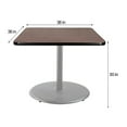 thumbnail image 5 of Hampden Furnishings Bennet Collection Steel Frame 36" Square Top, Round Base, 30" Height, Cafe Table Grey Frame/Mahogany Top, 5 of 5