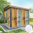 thumbnail image 6 of Floral Orange Outdoor Curtains for Patio Waterproof,Windproof Privacy Curtains with Weighted Bottom,Multicolor Striped Decadent Botanical Flower Outside Drapes for Picnic Garage Yard 54"x95" 2 Panel, 6 of 8