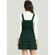 thumbnail image 5 of Vestido Con Botones De Tartán De Cuadros Escoceses Para Mujer Verde L, 5 of 7