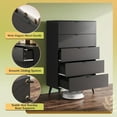 thumbnail image 5 of XgoodX 5 Drawer Dresser for Bedroom, Tall Wood Dresser, Black Dressers Storage Organizer with Sturdy Metal Handle, Chest of Drawers for Living Room, Hallway, Closet, 5 of 11