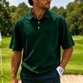 thumbnail image 3 of WULMLEO Men's Polo Shirts Short Sleeve Quick Dry Outdoor Golf Sports Tshirts with Pocket Dark Green XL, 3 of 10