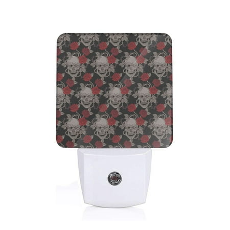 

Sigee Skull and Red Roses for Night Lights Plug into Wall Dusk to Dawn Sensor Warm White Led Night Light 0.5W for Kid Hallway