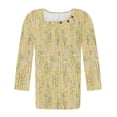 thumbnail image 5 of Fiudx Ropa de Mujer Blusa de Manga 3/4 a La Moda para Mujer, Camiseta Estampada, Top Informal, 5 of 5