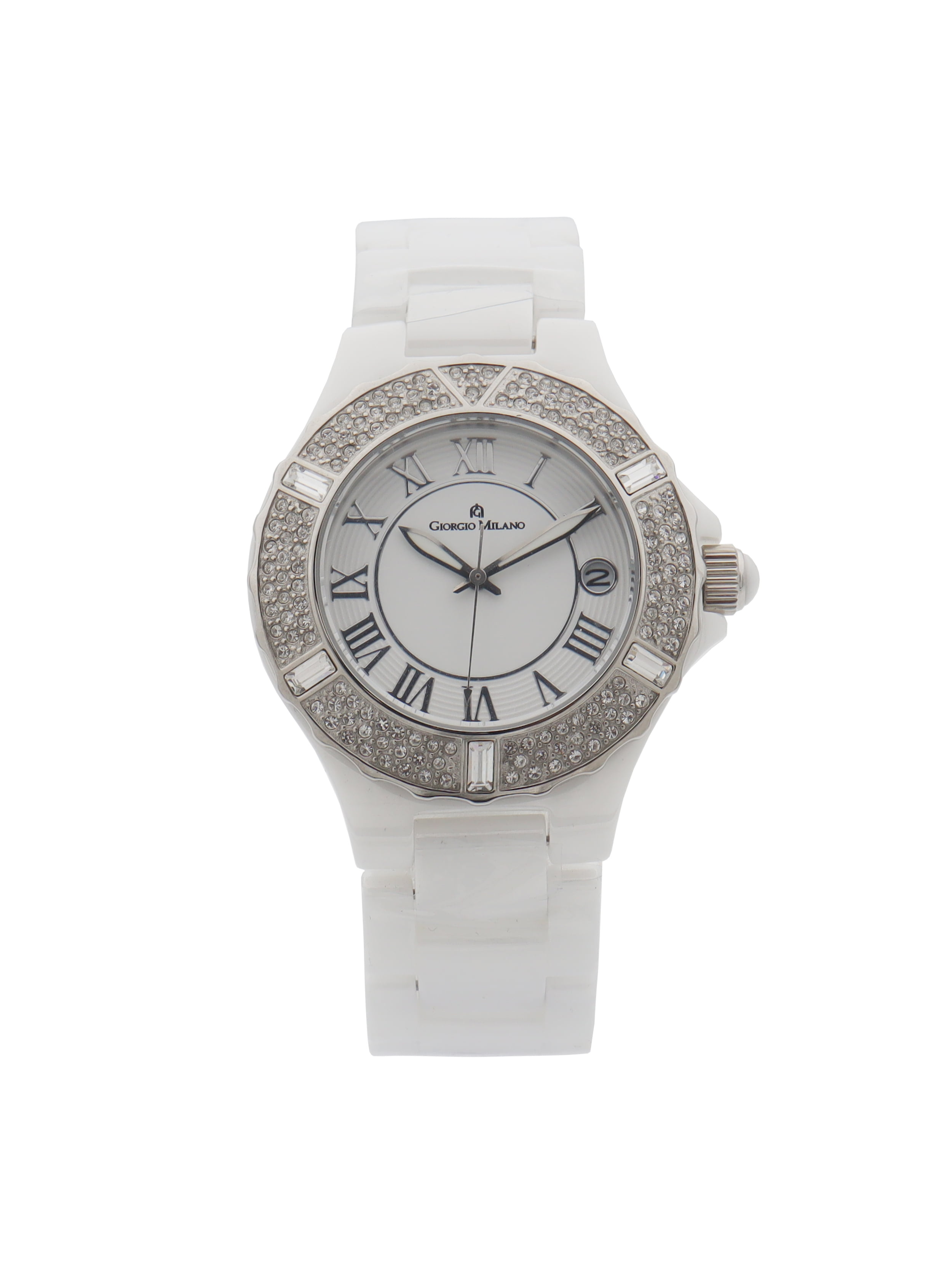 Giorgio Milano Ceramic Date White Dial Quartz Ladies Watch 863CWST01 -  