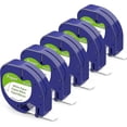 thumbnail image 1 of dargone Compatible Dymo LetraTag Paper Label Maker Tape, 12mm x 4m, Black on White, 5 Pack, 1 of 5