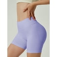 thumbnail image 2 of Chiclily Womens High Waisted Quick-Dry Shorts with 4-Way Stretch Technology for Daily & Sports Activities, Light Purple XL, 2 of 6