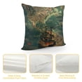 thumbnail image 4 of PRATYUS Old Map Throw Pillow Covers Treasure Pirate Sailboat Compass Pillowcases Pillow Case Cushion Case Decorations for Sofa Couch Bed Chair White, 4 of 5