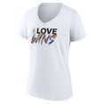 thumbnail image 2 of Women's White Seattle Mariners Love Wins V-Neck T-Shirt, 2 of 3
