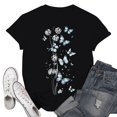 thumbnail image 2 of NAMTYQX Tshirts Shirts for Women Cool Oversized mit Print Light Trendy Graphic Crew Neck Loose Short Sleeve Tops for Women 2025 Black Size L, 2 of 5