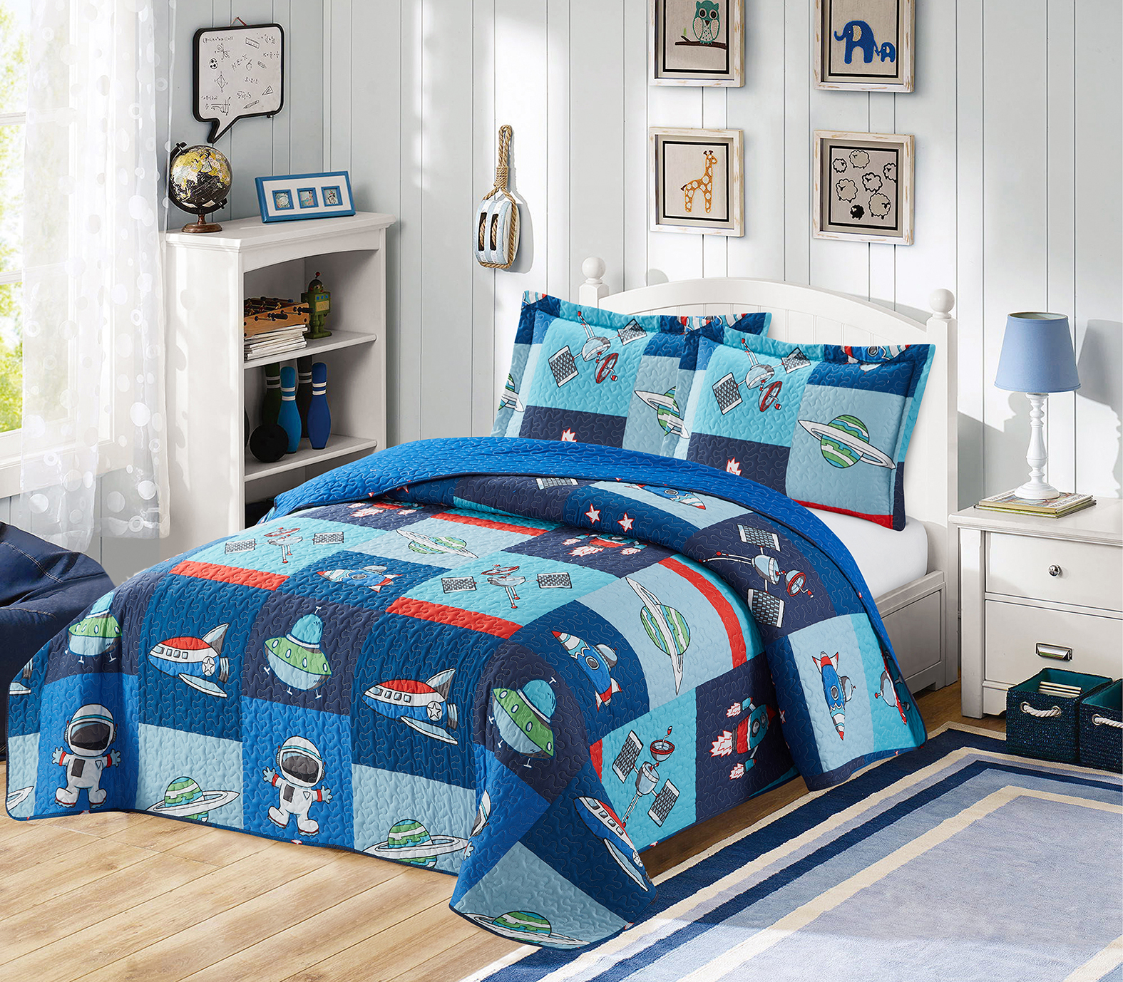 navy kids bedding