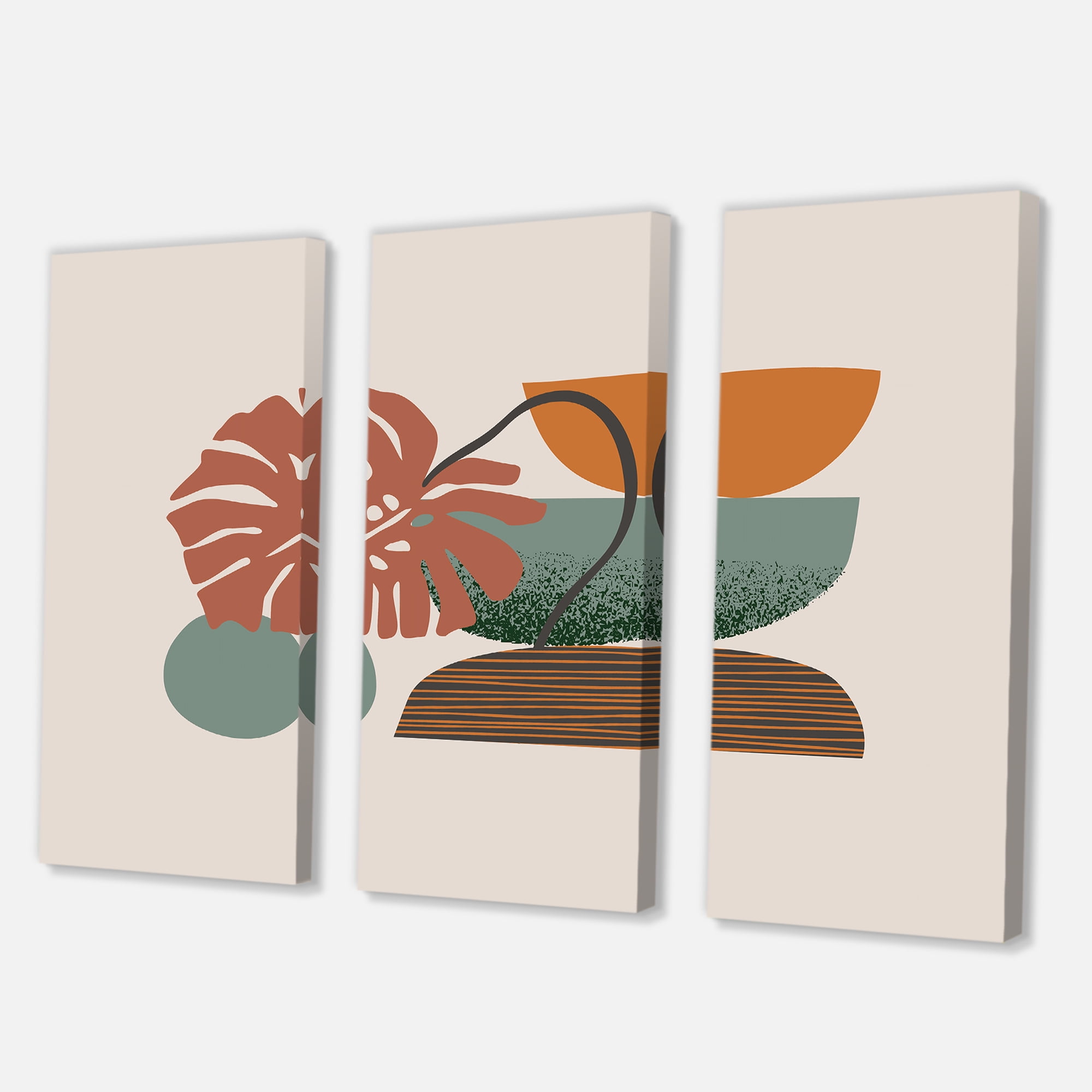 Designart ' Abstract Colorful Geometric Art Collage III ' Modern Canvas Wall Art Print