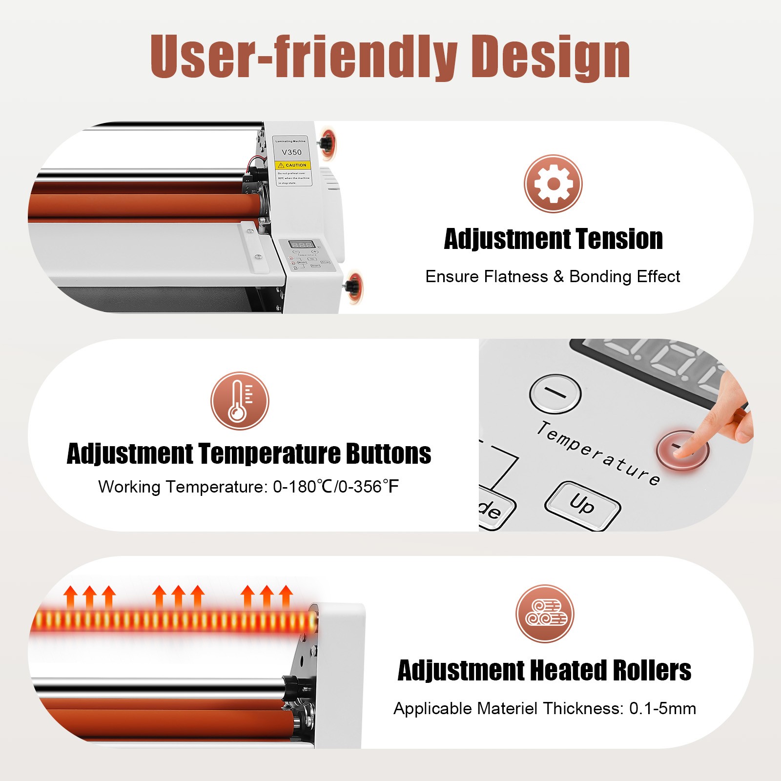 13inch Hot Cold Roll Laminator Laminating Machine+Single&Doubel Sides Laminating for Cross-patterned Films