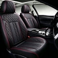 thumbnail image 3 of Fit for Ford Ranger 2024 Seat Cover, Black and Red Line Car Seat Covers, PU Leather Full Set of 5 Seats Retain Seatbelt Port Protect and Upgrade Seats, Only for Crew Cab and XLT,XL,LARIAT, 3 of 6