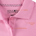 thumbnail image 4 of Educated Uniforms Girls 4-20 Short Sleeve Pique Polo Shirt Pink 18/20, 4 of 5