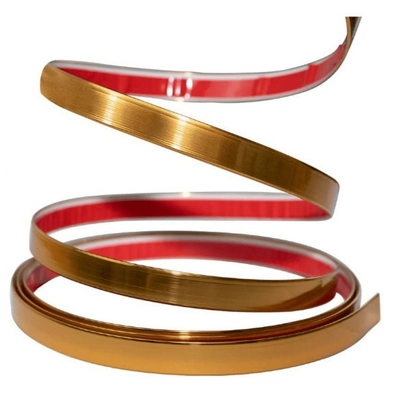 MOYISHI Flexible Molding Trim Self-adhesive, Metal Wall Trim Trim for Wall/mirror/furniture/door/wardrobe/Home Decor,0.7 "x 10 ', gold