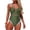 158#Army Green, variant on Womens One Piece Swimsuits Tummy Control Slimming Bathing Suit Summer Sport Color Block High Waisted Swimwear Blue S
