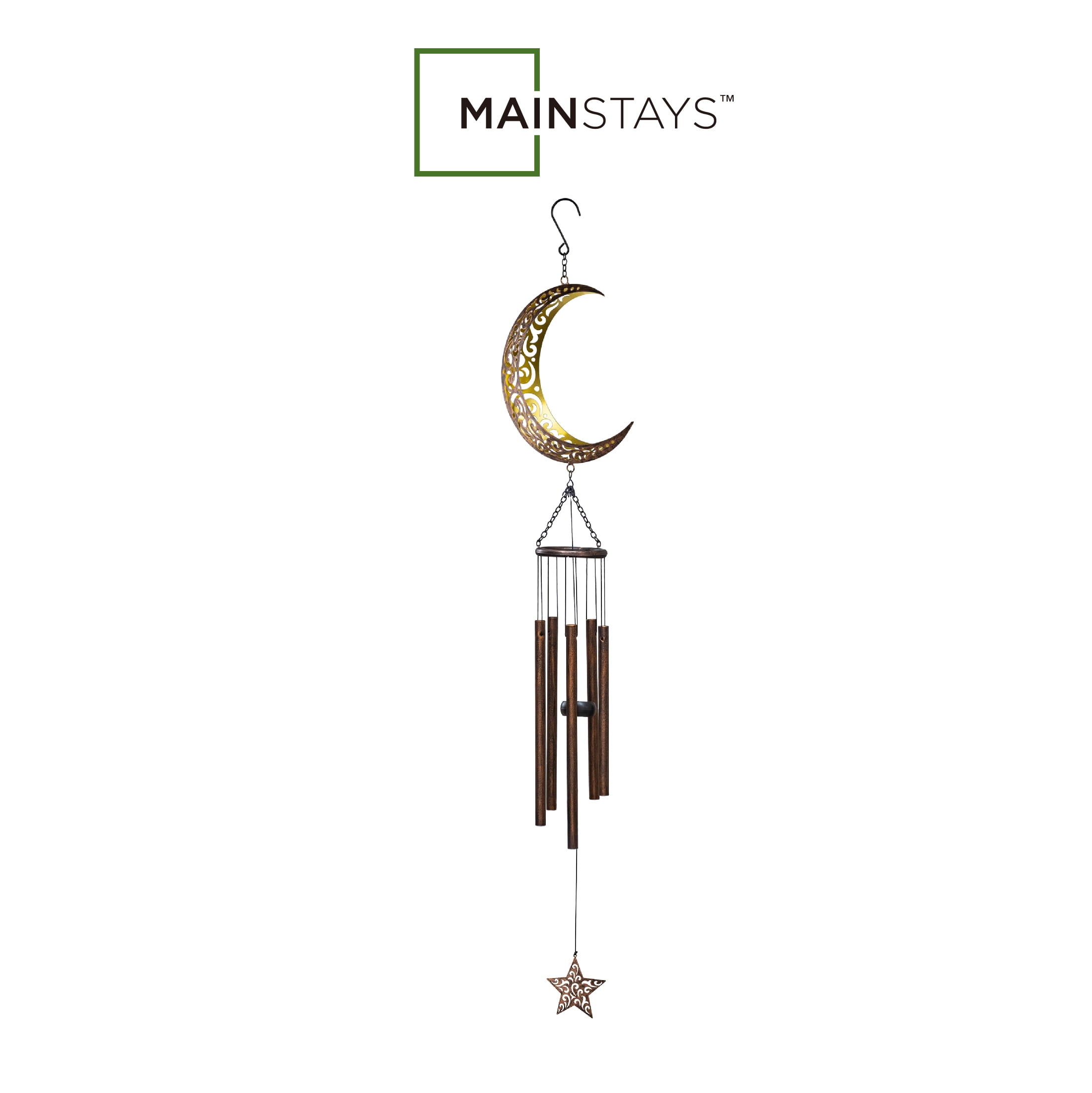 Mainstays Weather-Resistant Metal Crescent Moon Outdoor Wind Chime