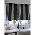 thumbnail image 5 of Sheer Curtains 45 Inch Length, Black Boho Semi Sheer Curtains Light Filtering Window Treatment, Vintage Abstract Striped Geometric Motifs Privacy Voile Drapes for Living Room Bedroom 52x45 Inch, 5 of 7