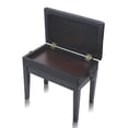thumbnail image 5 of Griffin Black Leather Piano Bench - Wood Vanity Stool Keyboard Seat Guitar Chair, 5 of 15