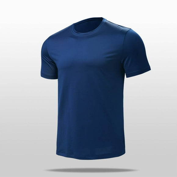 AherBiu Short Sleeve Shirts for Men Crewneck Summer Quick Drying T Shirt for Men Solid Color Casual Tee Tops for Men