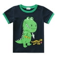 thumbnail image 4 of FEDPOP Toddler Boy Green Dinosaur Pajamas 100% Cotton Short Sleeve Size 3T, 4 of 7