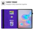 thumbnail image 3 of Dteck Retro Flower Pattern Leather Case for Samsung Tab S6 10.5" SM-T860 T865,Folio Flip Kickstand Card Holder Strap Shockproof Cover 10.5 inches,Purple, 3 of 6