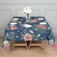 thumbnail image 3 of Pioneer Flower Floral Print Pattern Square Tablecloth,Waterproof Square Table Cover,Wipeable Spillproof Washable Table Cover for Home Kitchen Party Decor 52"x52"(132x132cm), 3 of 6