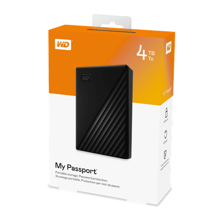 WD - My Passport 4TB External USB 3.0 Portable Hard Drive - Black