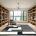 thumbnail image 2 of ODIKA 6'x9' Machine Washable Non-Slip Area Rug, Geometric Black High Traffic Rug, Gray, 1057646, 2 of 7