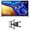 Sony K55XR80M2 55 Inch Bravia 8 QD-OLED 4K HDR Google TV with a Kanto PMX800 Full Motion Dual Stud Mount (2025)