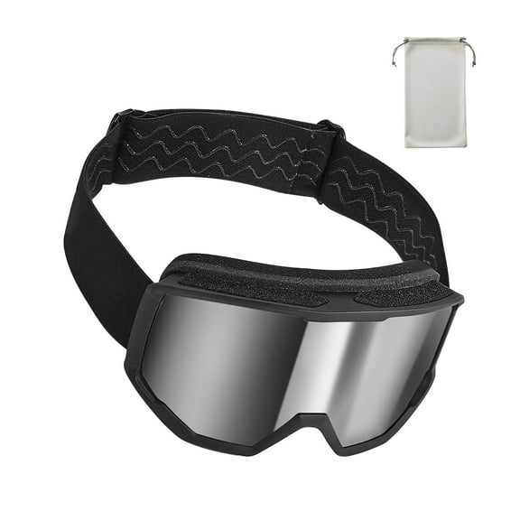 KFFKFF Ski Goggles with Cylindrical Lens and Silver Mirror Coating, OTG Anti-Fog Snow Goggles for Adults and Teens, Flexible TPU Frame and Ventilated Design, Ideal for Skiing, Snowboarding, Skating