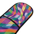 thumbnail image 4 of Yayeee Double Oven Mitt Kitchen Heat Resistant Baking 35" x7" Quilted Glove, Colorful Wavy Pattern, 4 of 6