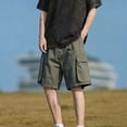 thumbnail image 5 of cllios Men's Big and Tall Cargo Shorts with Pockets Loose Fit Drawstring Waist Outdoor Short Summer Casual Shorts Green XXXXL, 5 of 7