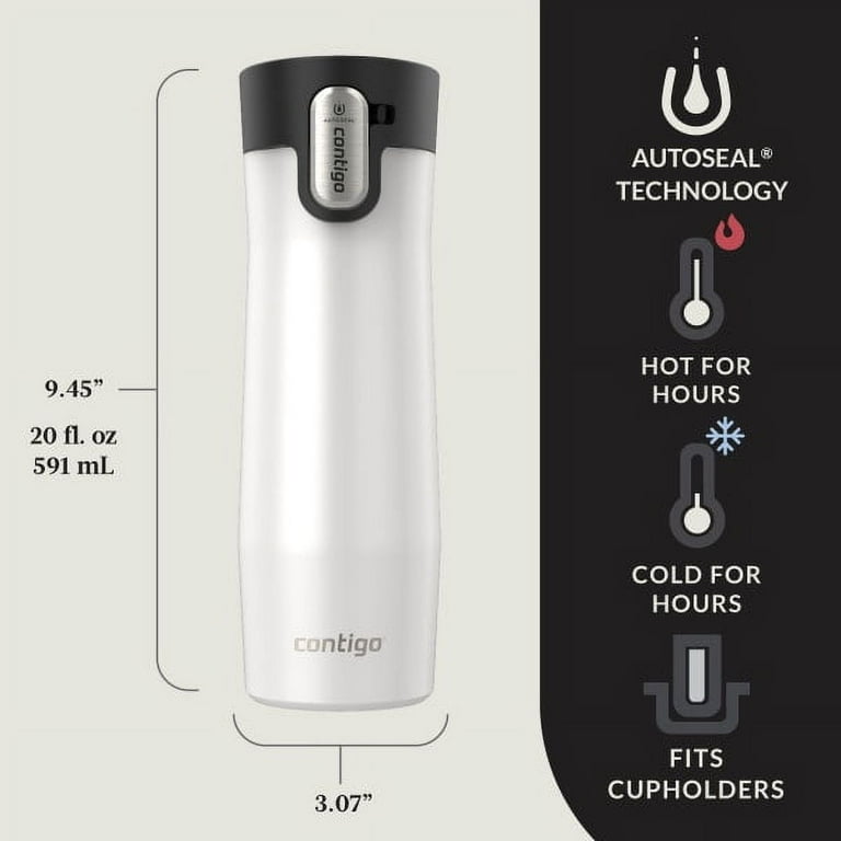 Contigo West Loop 3.0 Stainless Steel Travel Mug with AUTOSEAL Lid, 20oz, 2-Pack