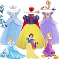 thumbnail image 2 of Disfraz de Blancanieves de princesa Disney para niños y niñas, vestidos de fiesta de cumpleaños de lujo, Rapunzel, Cenicienta, vestido de Cosplay, traje de Halloween, 2 of 5