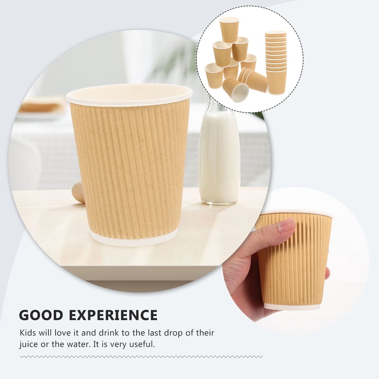 WHAMVOX Yellow Disposable Paper Coffee Cups 6 oz - Ergonomic Hot Beverage  Cups for Home and Office Use