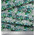thumbnail image 2 of Soimoi Green Cotton Poplin Fabric Tiger,Leopard & Wild Animal Decor Fabric Printed BTY 56 Inch Wide, 2 of 3
