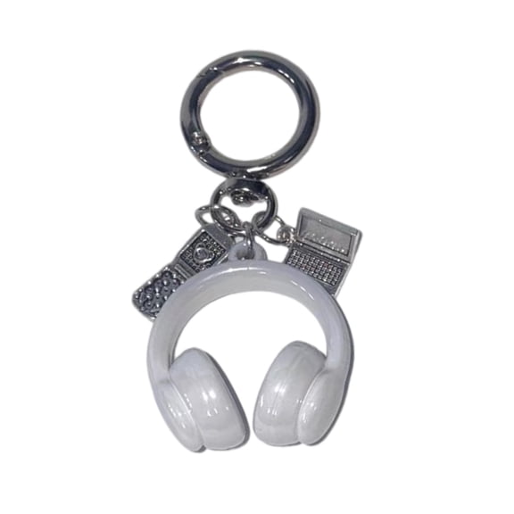 Headphone Shaped Keychain Cute Bag Accessory Bag Hanging Ornament Gift for Girls