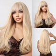thumbnail image 1 of HENRY MARGU, pelucas largas onduladas naturales de rubio platino con flequillo, pelucas sintéticas Lolita para fiesta de Cosplay para mujeres, fibra resistente al calor Tan Jianjun unisex, 1 of 2
