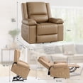 thumbnail image 7 of Oversized Power Lift Recliner Chair for Elderly – Wide Electric Recliner with 8-Section Massage, Heating, Adjustable Back & Legs, Heavy Duty PU Leather, Remote, Home Theater Sofa – Earthy Yellow, 7 of 7