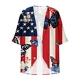 thumbnail image 6 of Eiyaclvo 4th of July Cover Up for Women Indenpendence Day American Flag Print Kimono Cardigan 3/4 Sleeve Sheer Beach Cover Ups Patriotic Swimwear, 6 of 6