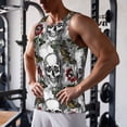 thumbnail image 5 of Cauagu Skulls Roses Print Men's Sleeveless Muscle Shirts,Tank Tops Quick Dry Workout Tank Top Gym Muscle Tee Fitness Bodybuilding T Shirt for Men-Medium, 5 of 7