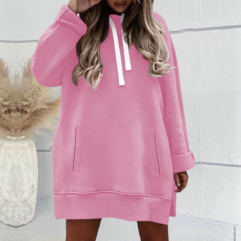 oversized hoodie dress h&m Women's Green Oversized Hooded Dress