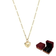 AIDAIL Women Girls Locket Necklace Platinum 18K Gold,Chain Love Heart Image Necklaces