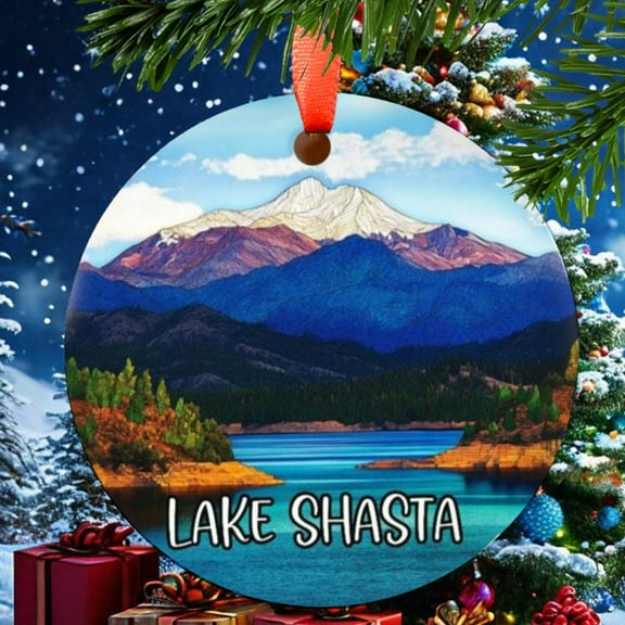 Lake Shasta California Christmas Ornament, Ceramic, Acrylic - Travel Souvenir, Holiday Tree Decoration, Vacation Keepsake 2025, Jetsetter Gift, Edition